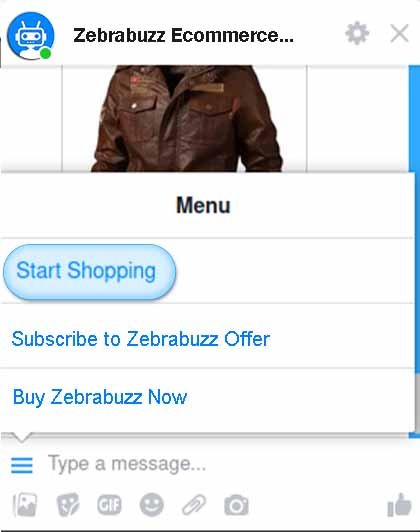 Zebrabuzz’s E-commerce in Messenger