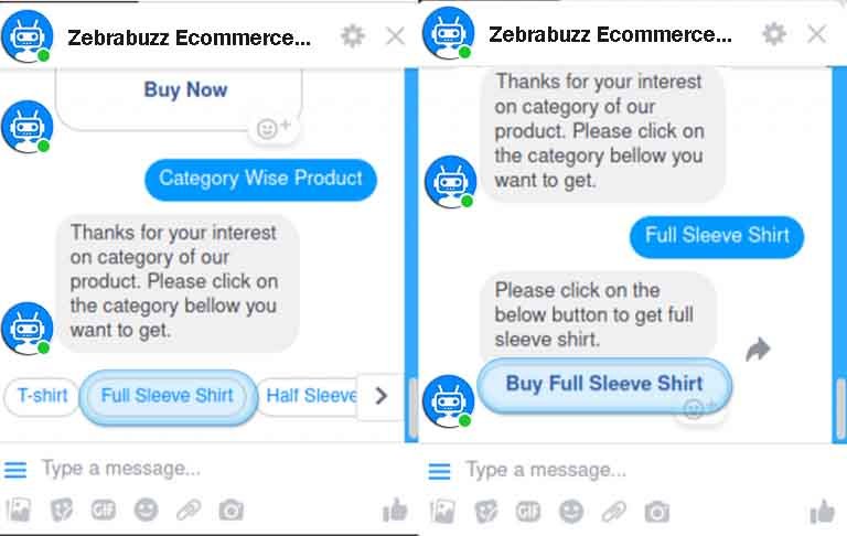 e-commerce in messenger chatbot